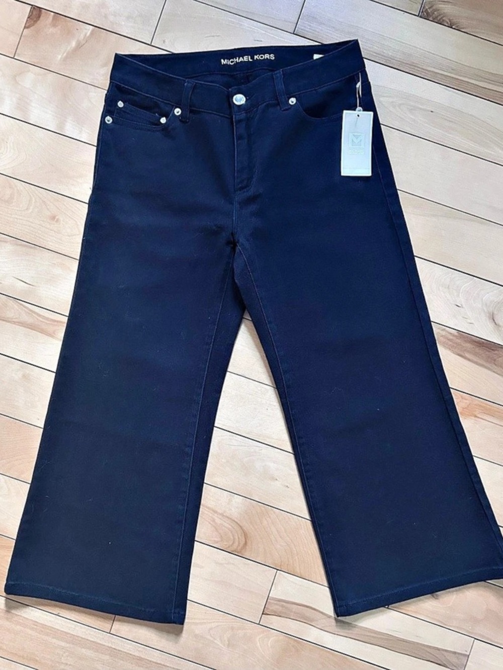 Michael Kors Wide Leg Jeans in Black Size 2 NWT
